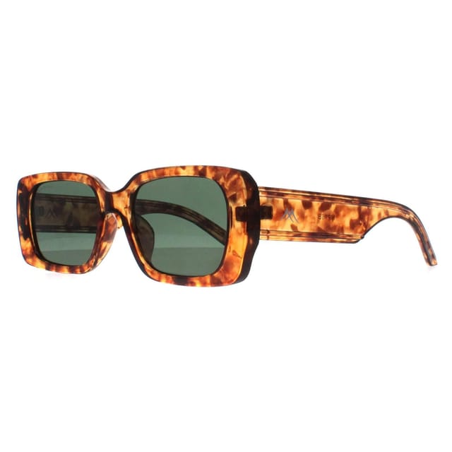 montana montana Women's Rectangle Shiny Havana Soft Demi G15 Green Polarized MP76 in Brown - 2