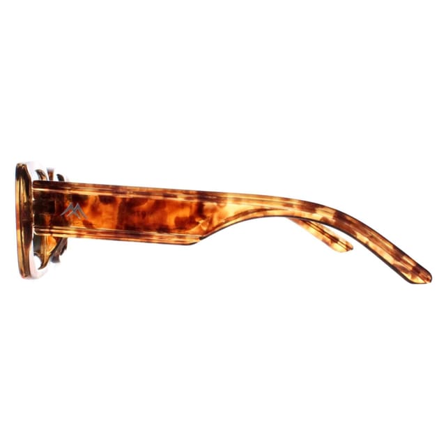 montana montana Women's Rectangle Shiny Havana Soft Demi G15 Green Polarized MP76 in Brown - 3