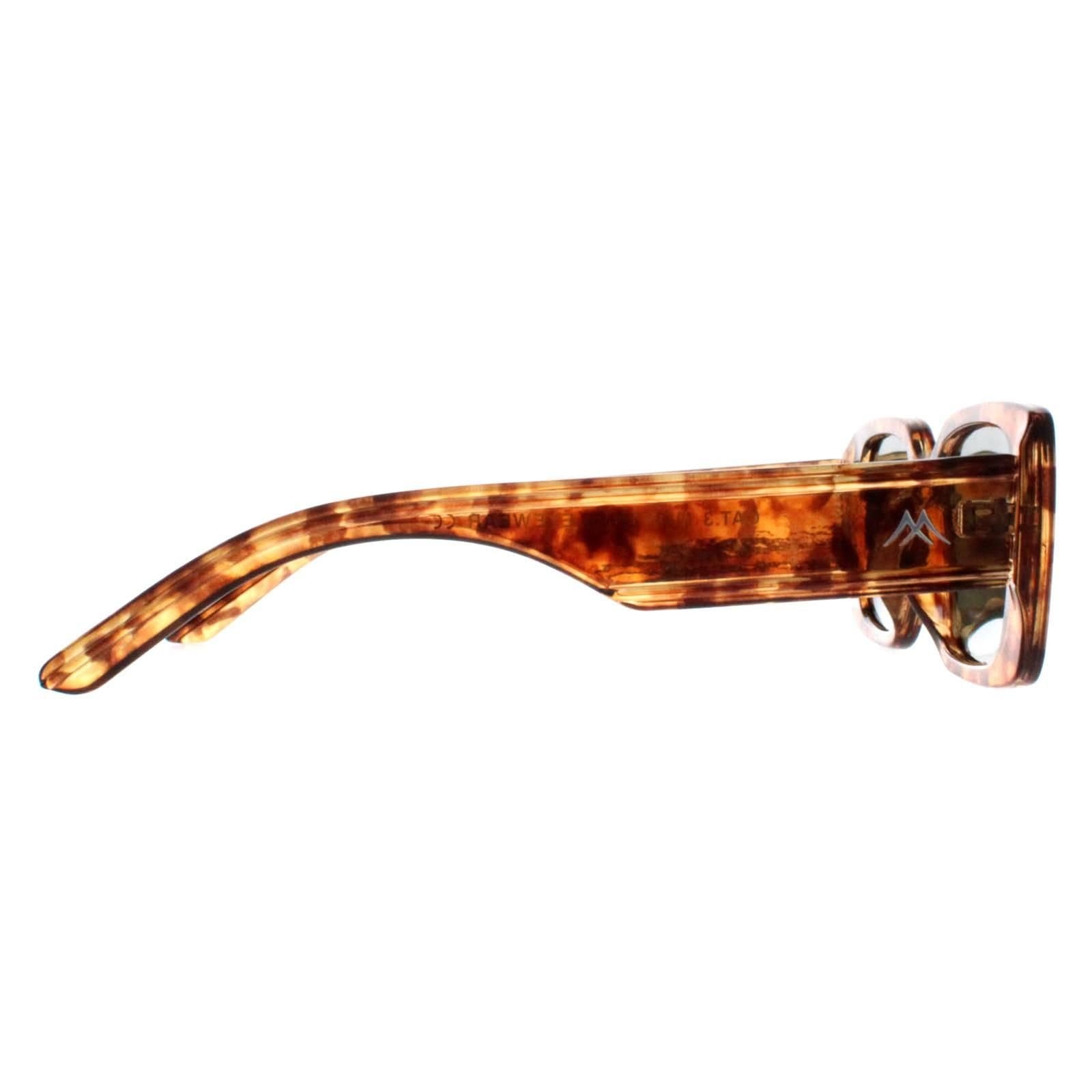 montana montana Women's Rectangle Shiny Havana Soft Demi G15 Green Polarized MP76 in Brown - 4