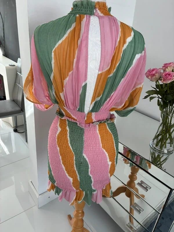 ASOS ASOS striped ruched hem dress size 8 bnwot