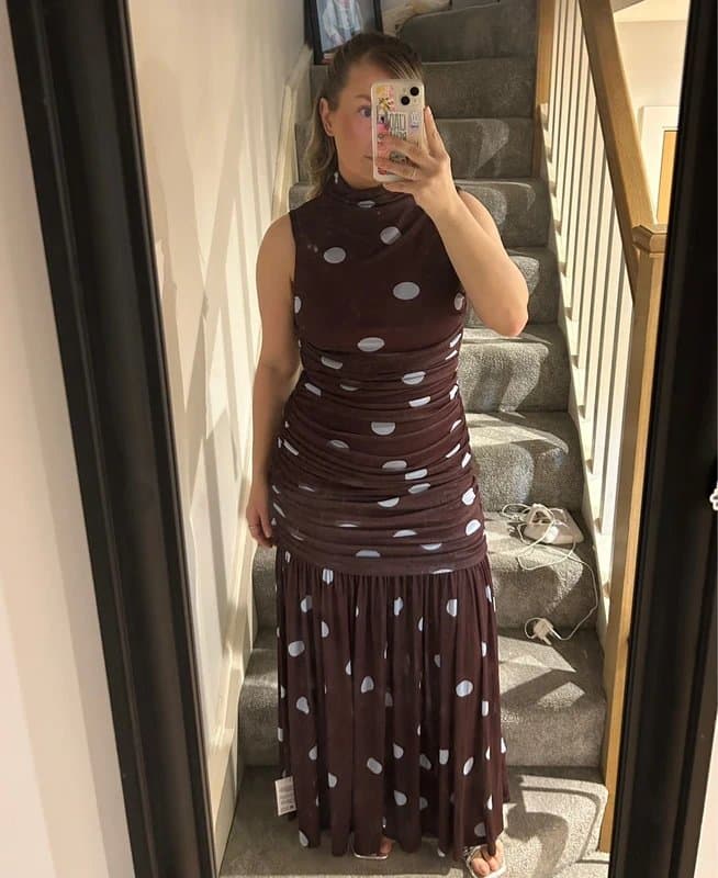 ASOS ASOS polka dot ruched dress