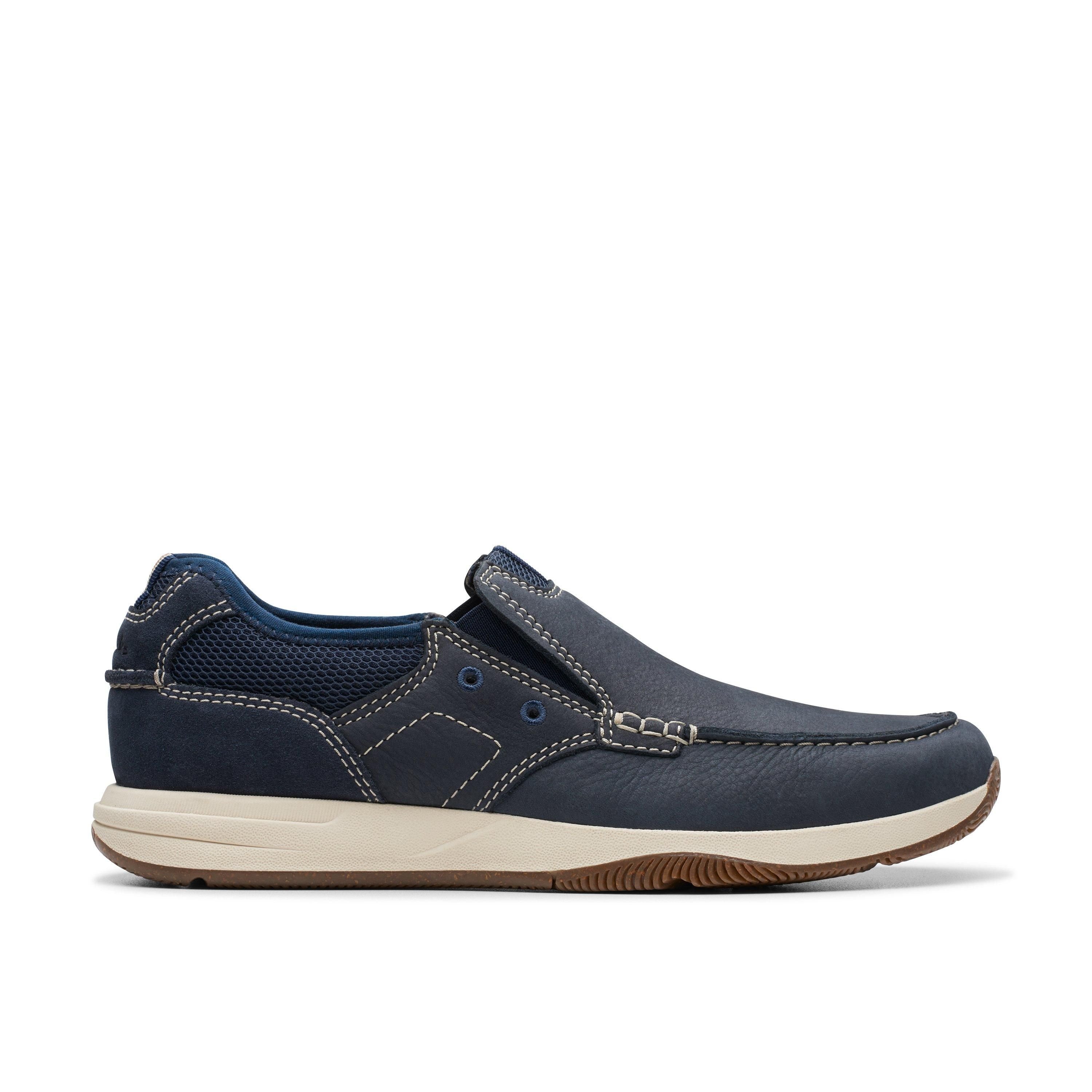 Clarks Clarks Men's Sailview Step Loafer Navy Nubuck Slip Ons, Boat Shoes in Blue - 3