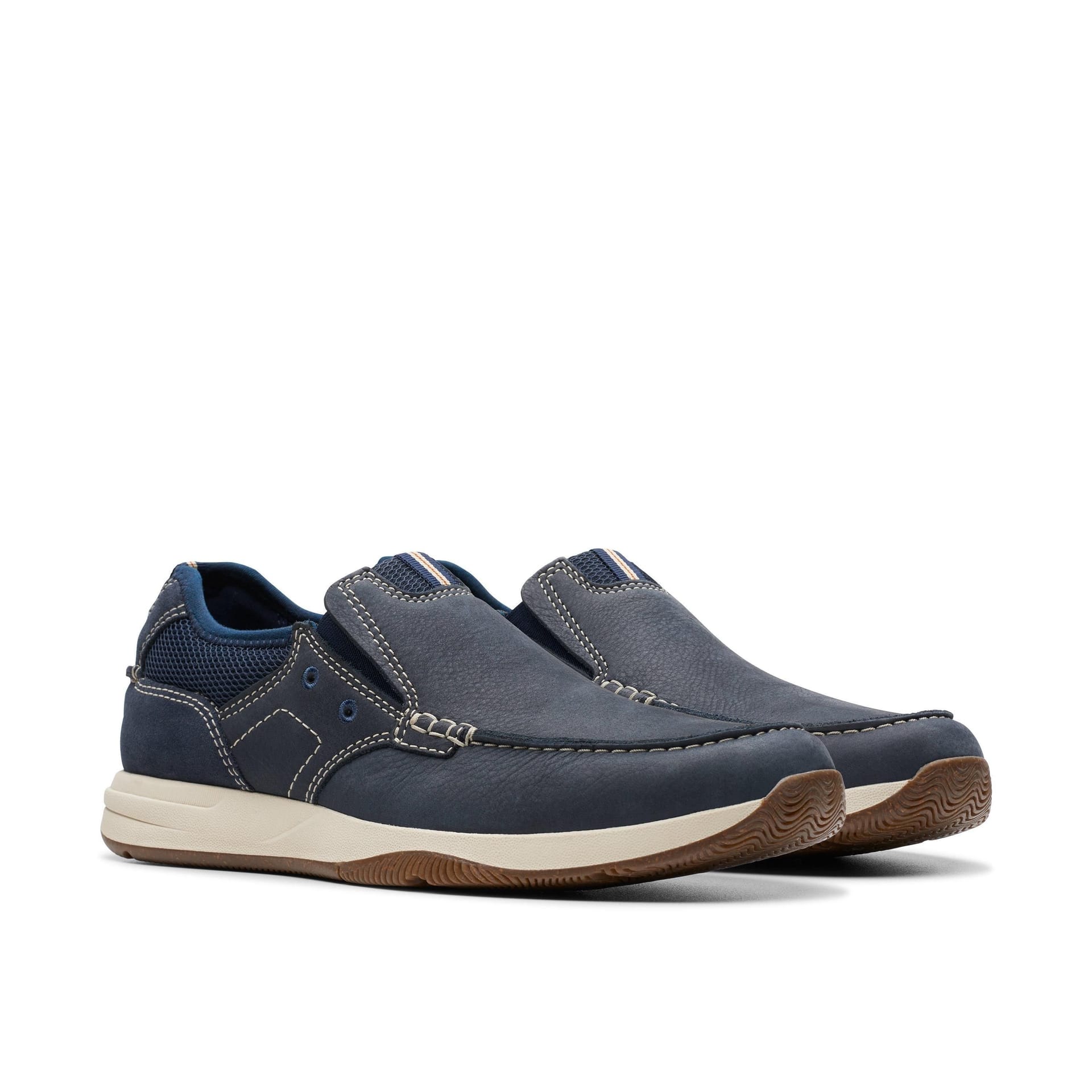 Clarks Clarks Men's Sailview Step Loafer Navy Nubuck Slip Ons, Boat Shoes in Blue - 4