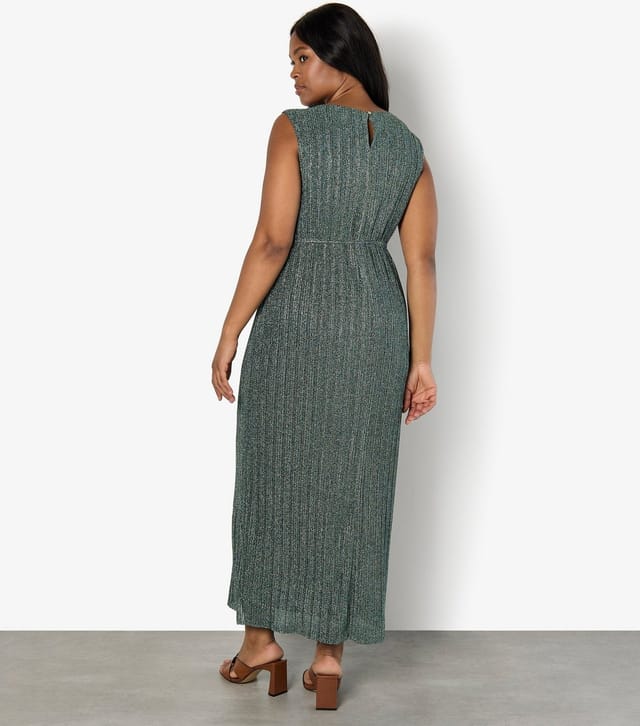 Apricot Women's Plus Size Pale Blue Plissé Dress Curves Apricot New Look - 3