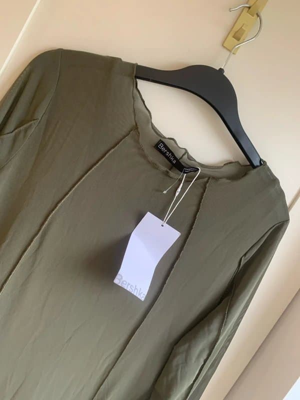 Bershka Bershka khaki tulle maxi dress M