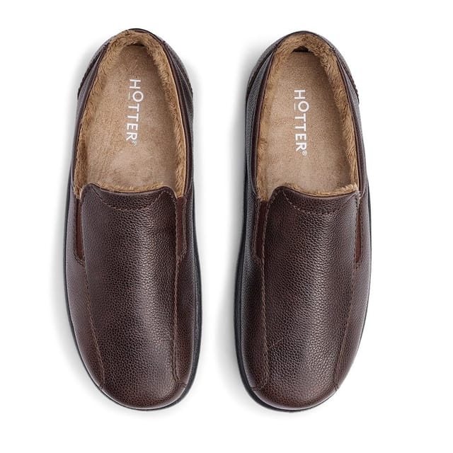Hotter Hotter Men's 'Relax' Slippers in Dark Brown - 3