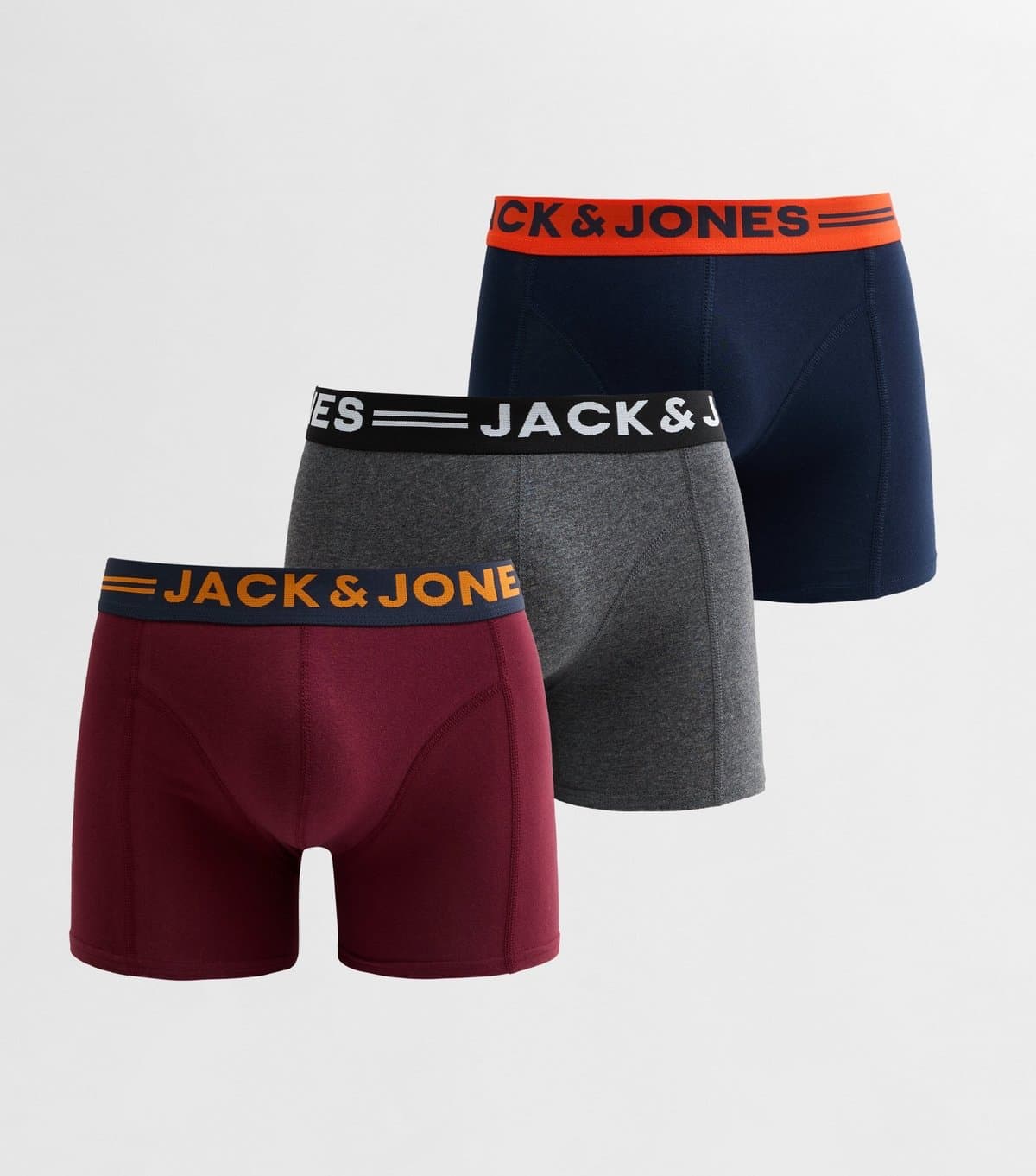 jack & jones Men's Pack of 3 Multicoloured Logo Waist Boxer Shorts Jack & Jones New Look