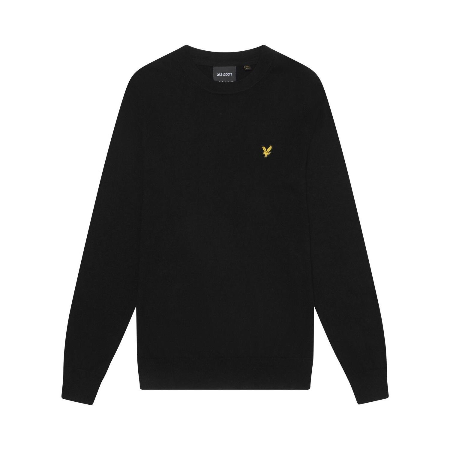 Lyle & Scott Lyle & Scott Men's Cotton Merino Crew Neck Jumper in Black - 4