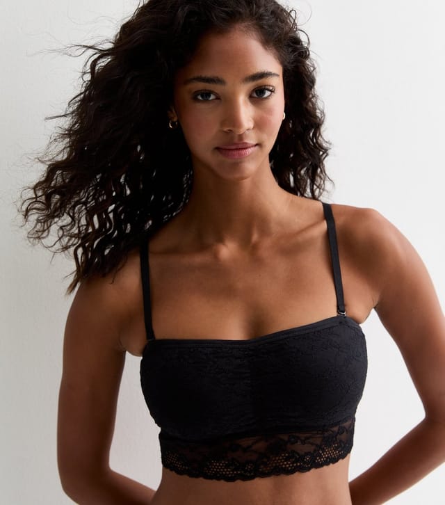 New Look Women's Black Floral Lace Multiway Bandeau Bralette New Look - 2