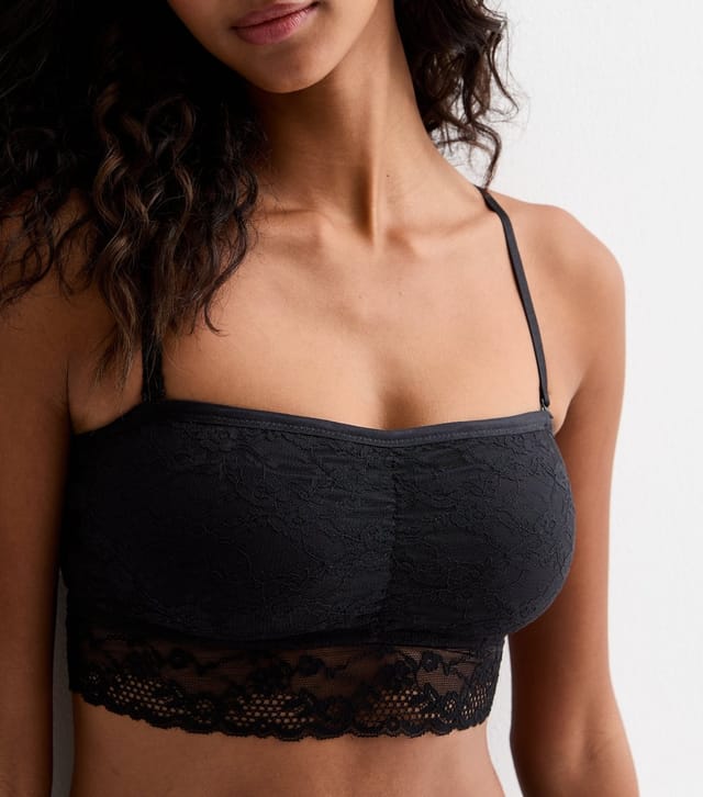 New Look Women's Black Floral Lace Multiway Bandeau Bralette New Look - 3