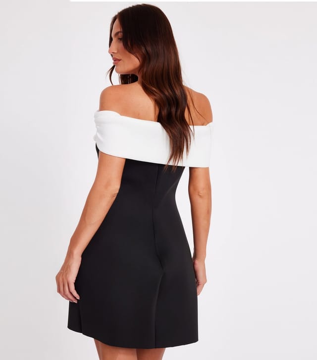 Quiz Women's Black Bardot Mini Skater Dress Quiz New Look - 2