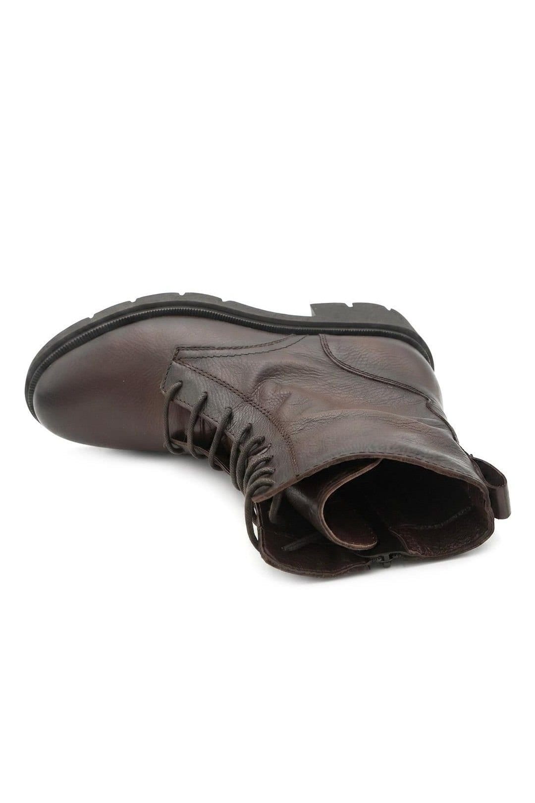 Jones Bootmaker Jones Bootmaker Women's Nora Leather Lace Up Boots in Brown - 4