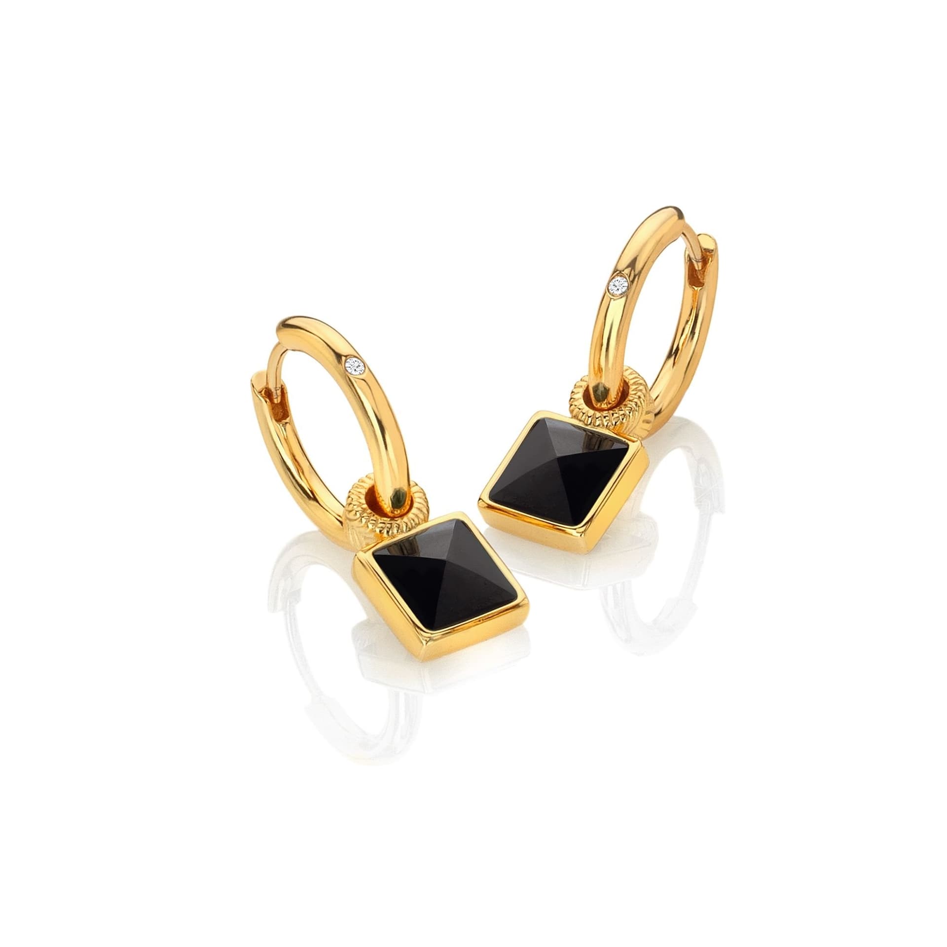 Hot Diamonds Hot Diamonds Black Onyx Earrings in Gold