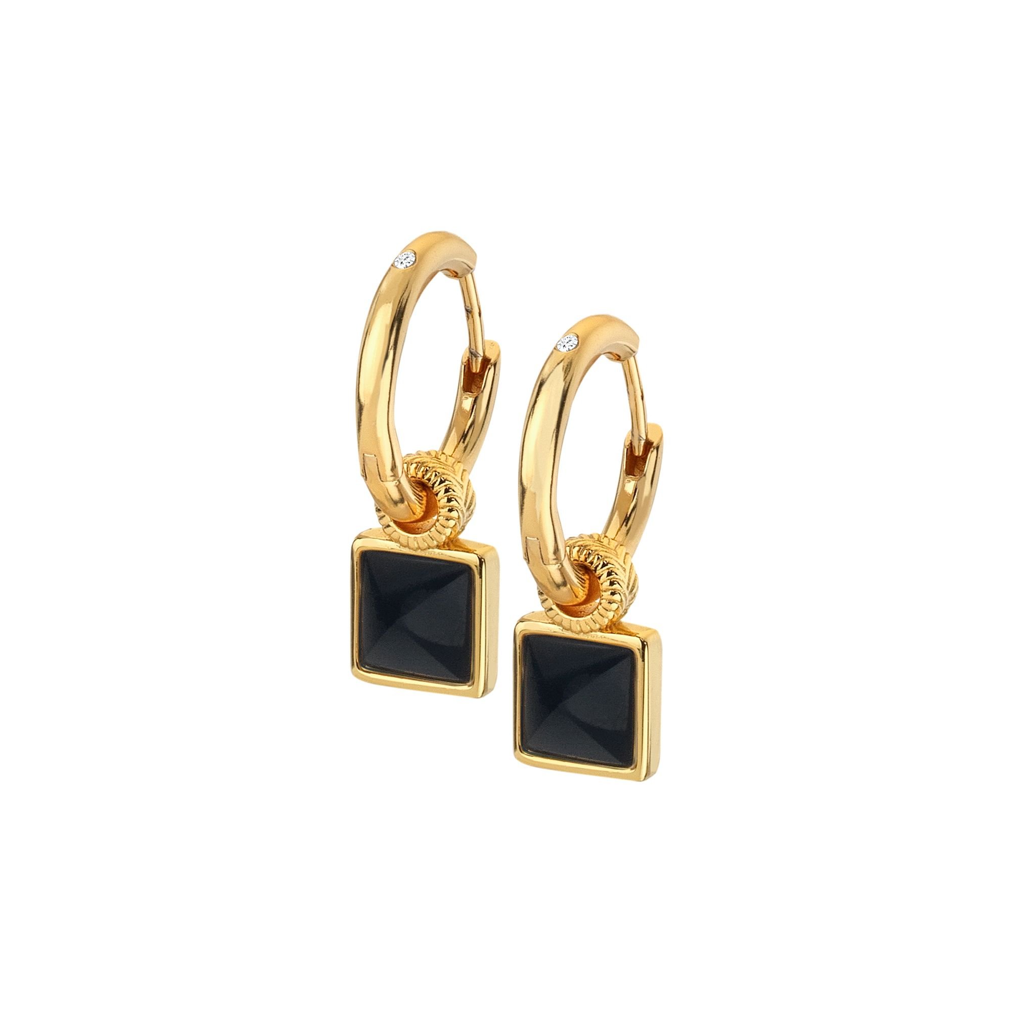 Hot Diamonds Hot Diamonds Women's HD X Golden Edit Black Onyx Earrings in Silver - 3