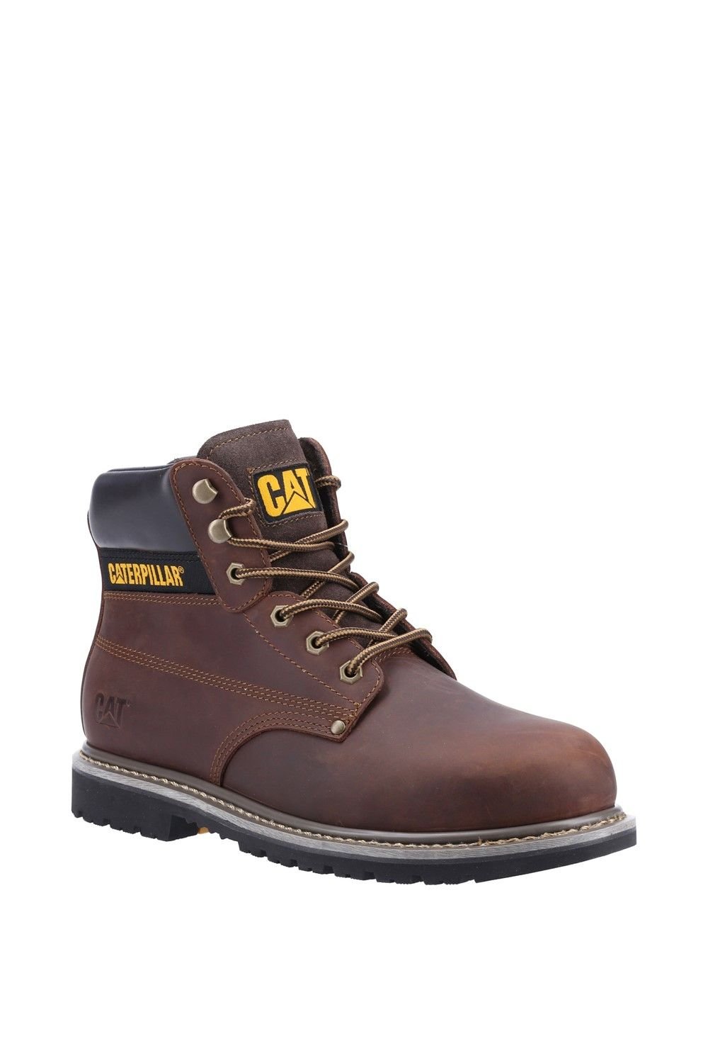 Caterpillar Caterpillar Men's 'Powerplant S3' Leather Safety Boots in Brown - 3