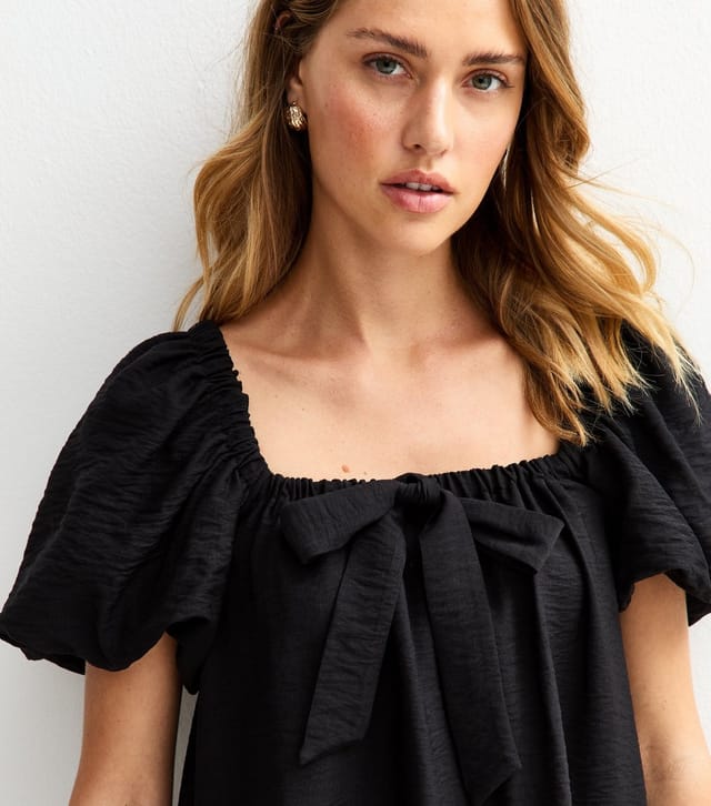 New Look Women's Black Milkmaid Bow Mini Dress New Look - 2