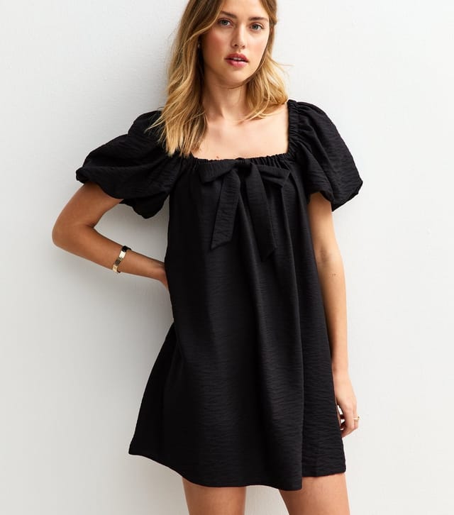New Look Women's Black Milkmaid Bow Mini Dress New Look - 3