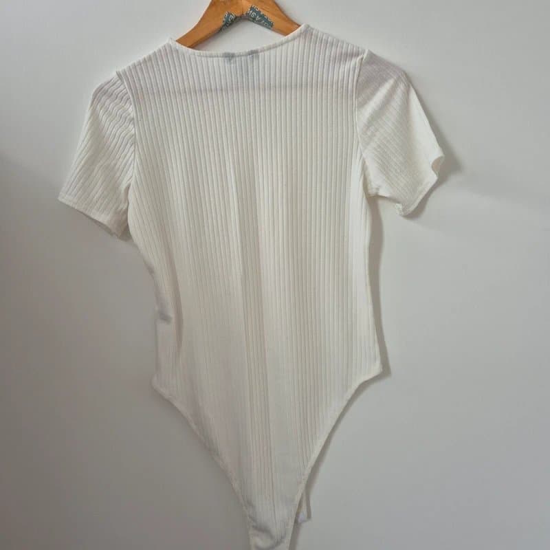 New Look White ribbed bodysuit size 14 new look