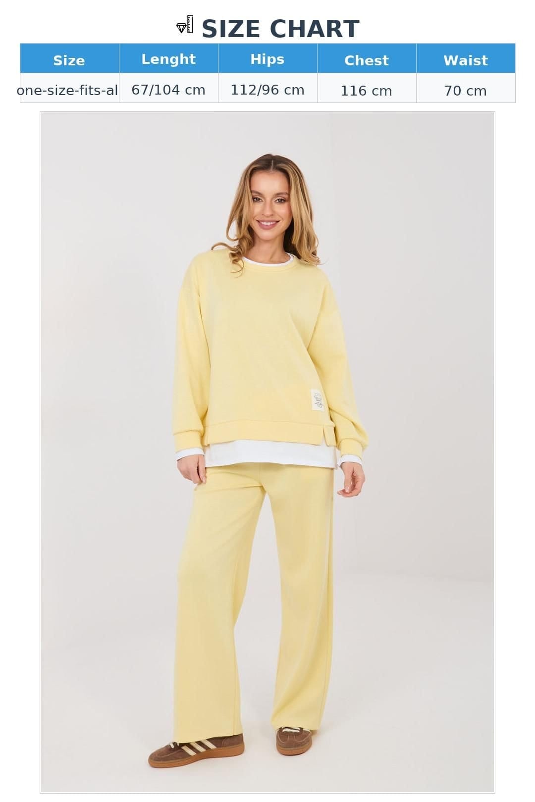 Love Lace Love Lace Women's Minimalist Casual Tracksuit Set with Patch in Yellow - 4