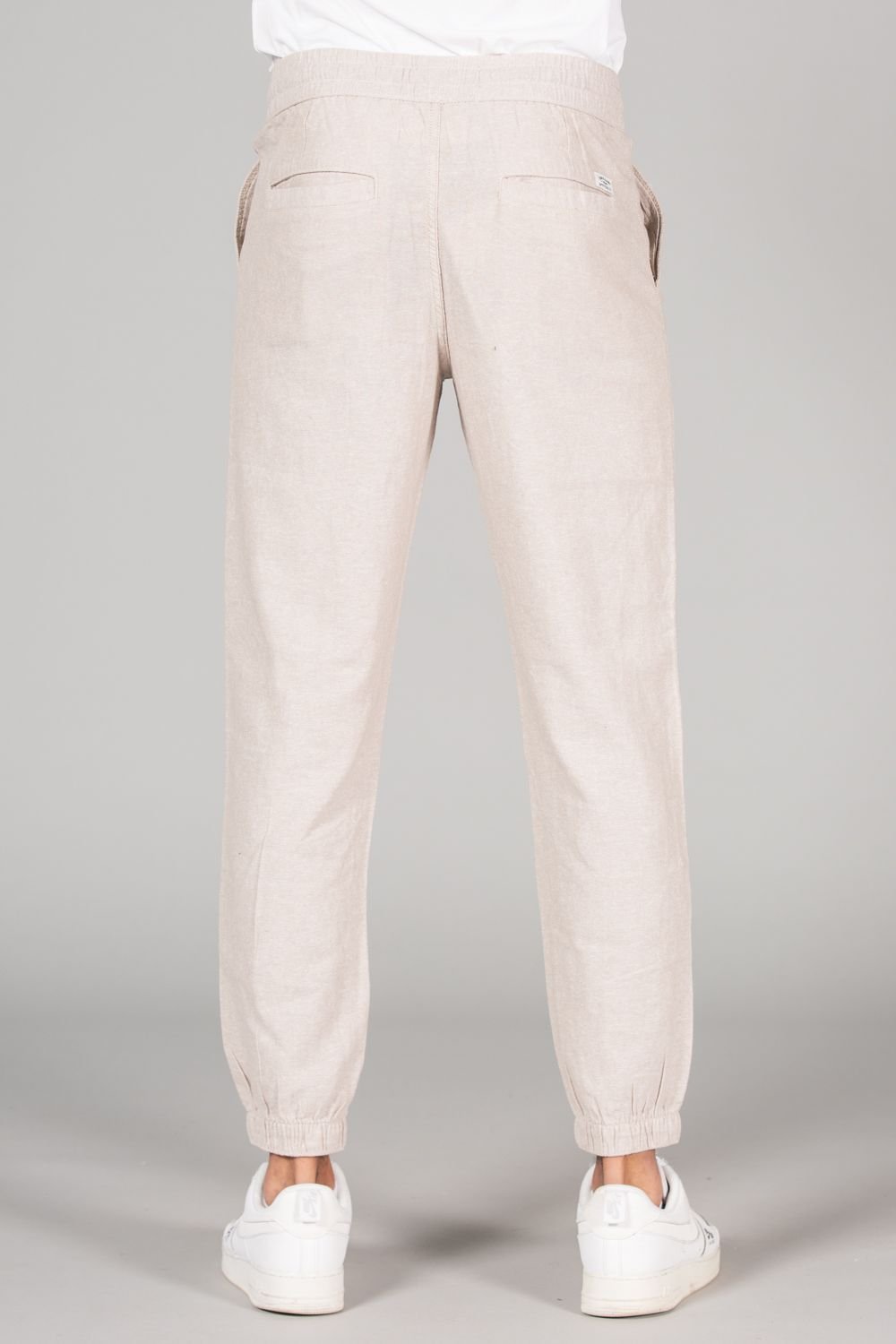 Tokyo Laundry Tokyo Laundry Men's Linen Blend Classic Fit Trousers in Beige - 2