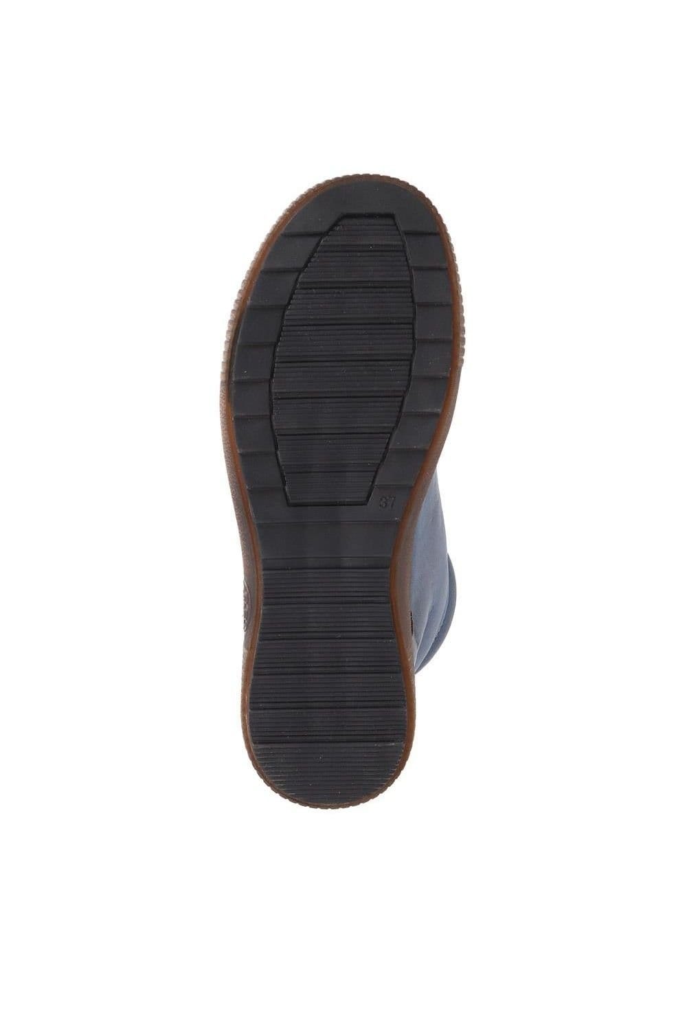 Pavers Pavers Women's Leather Lace-Up Boots in Blue - 4