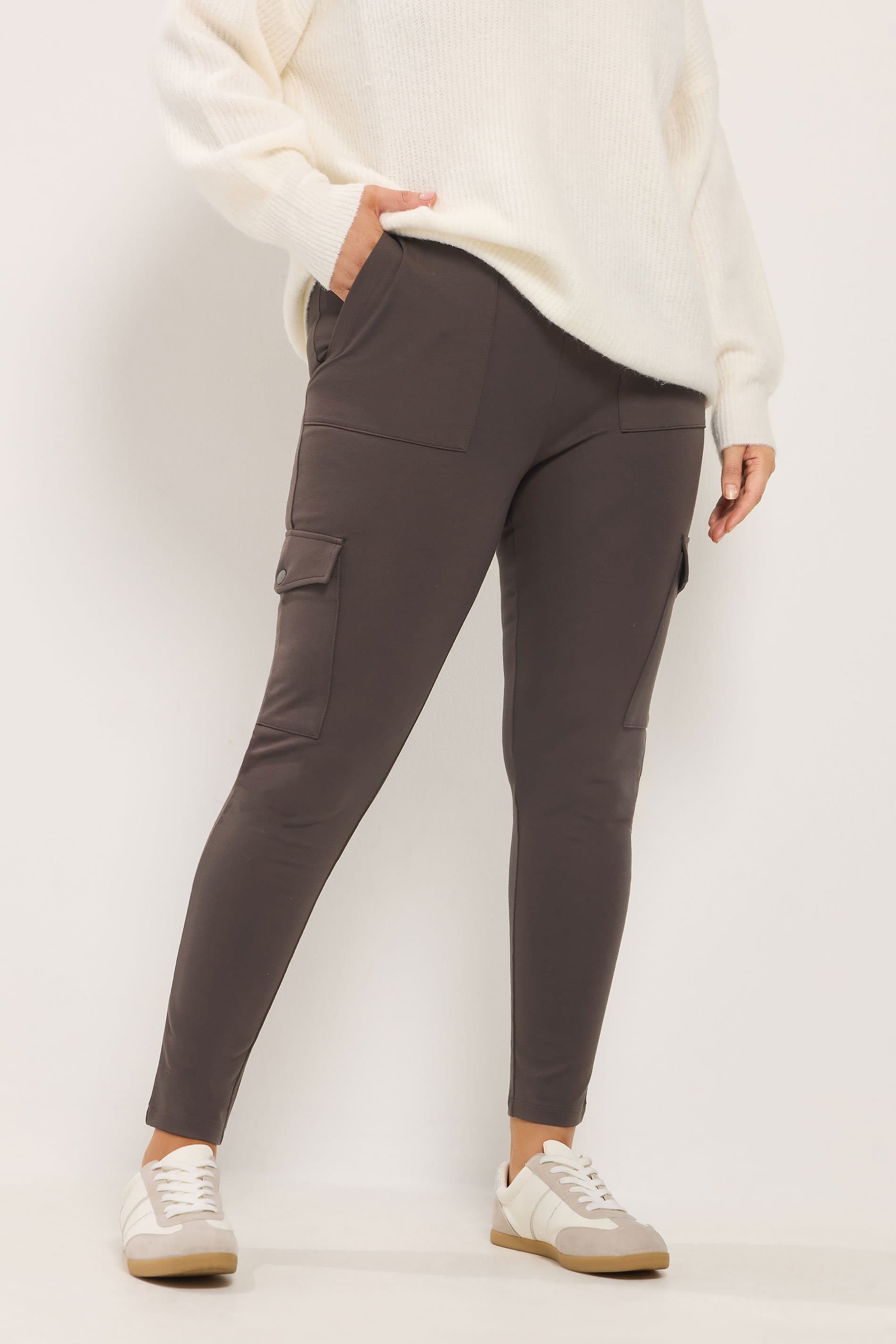 Yours Plus Size Chocolate Brown Cargo Leggings