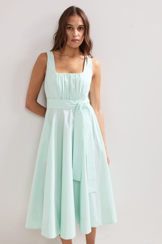 Phase Eight Phase Eight Women's Melinda Cotton Tie Midi Dress in Mint - 3