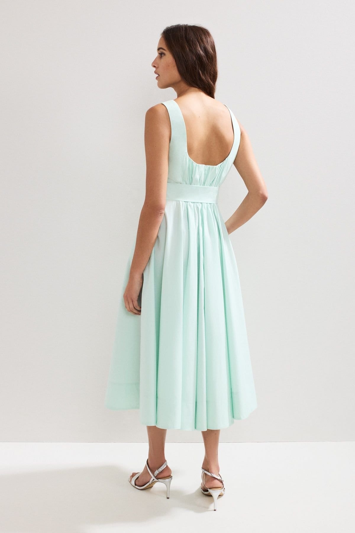 Phase Eight Phase Eight Women's Melinda Cotton Tie Midi Dress in Mint - 4