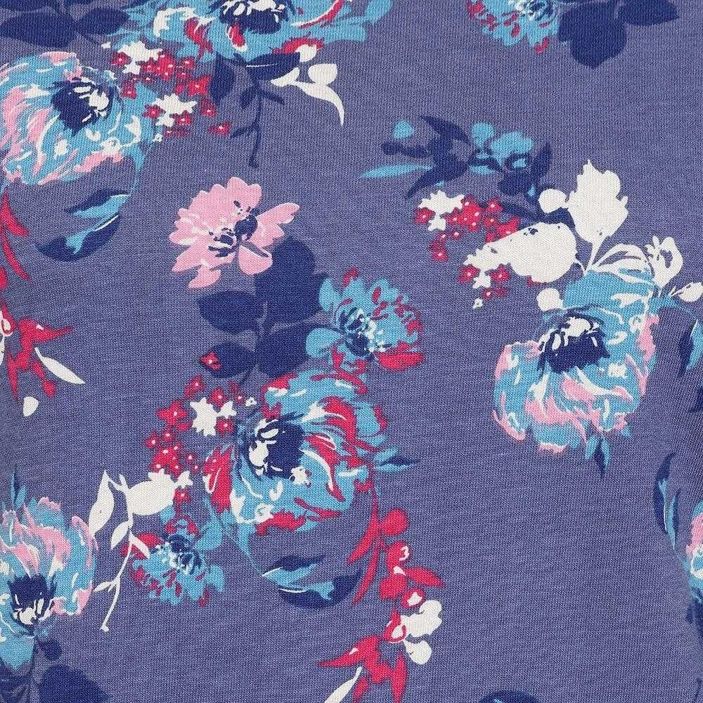 Lazy Jacks Lazy Jacks Women's Fleur All-Over Print Long-Sleeved T-Shirt Dress in Purple - 2