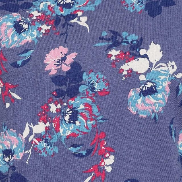 Lazy Jacks Lazy Jacks Women's Fleur All-Over Print Long-Sleeved T-Shirt Dress in Purple - 2