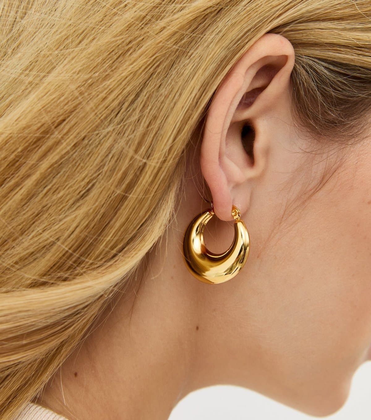 New Look Gold Tone Waterproof Chunky Hoop Earrings New Look