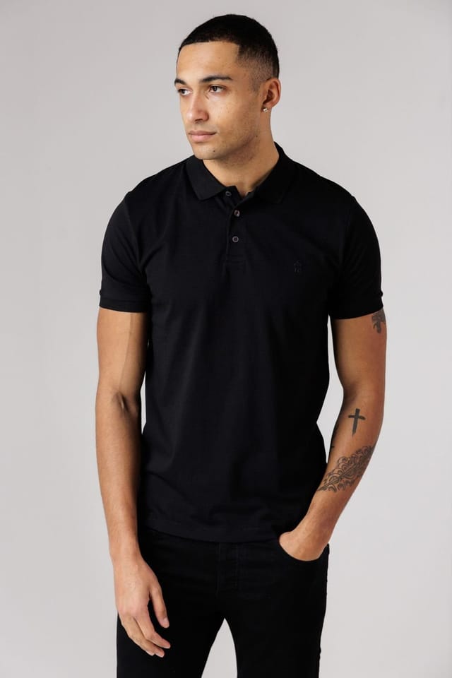 French Connection French Connection Men's 3 Pack Cotton Short Sleeve Polo Shirts in Blue - 2