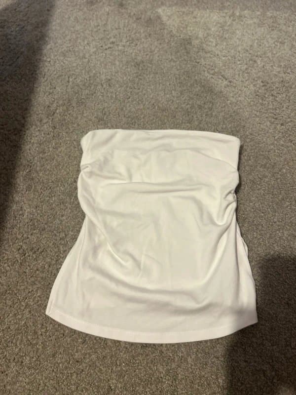 Bershka White crop top