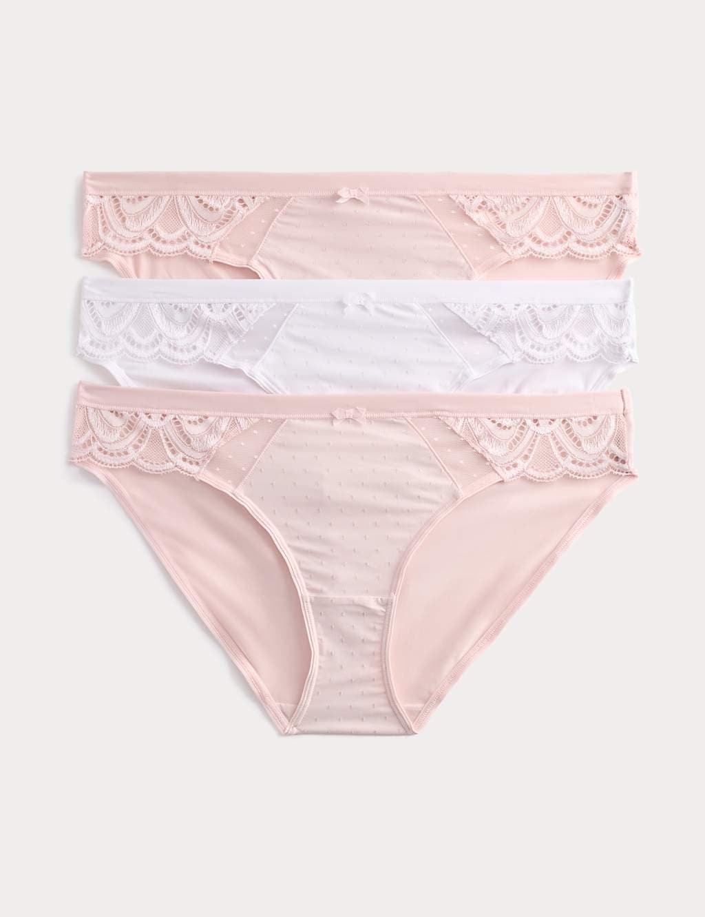 Marks & Spencer M&S 3pk Amelia Lace Bikini Knickers Cool Pink