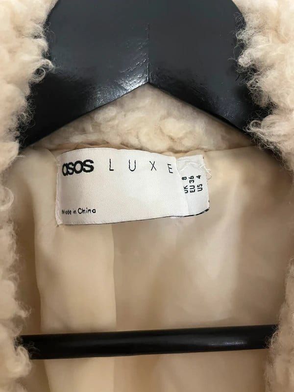 ASOS ASOS Luxe Cream Teddy Long Fur Coat with Leather Belt - 1