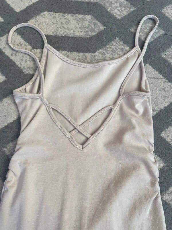 Bershka Bershka beige ruched mini dress