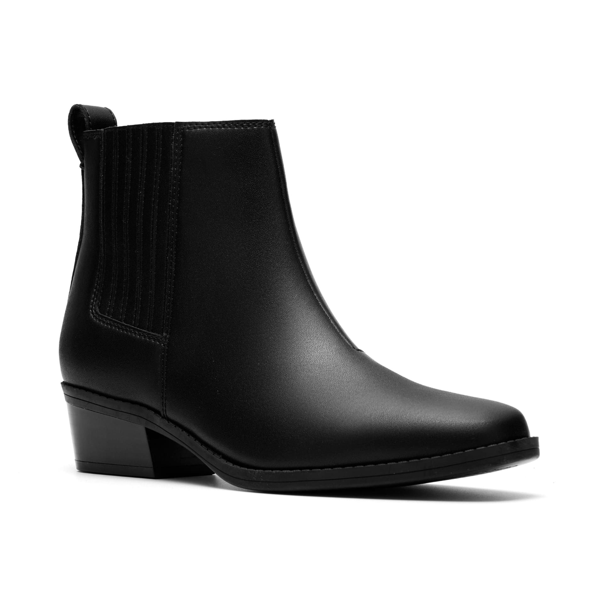 Clarks Clarks Women's Danyelle Skip Black Leather Ankle Boots - 4
