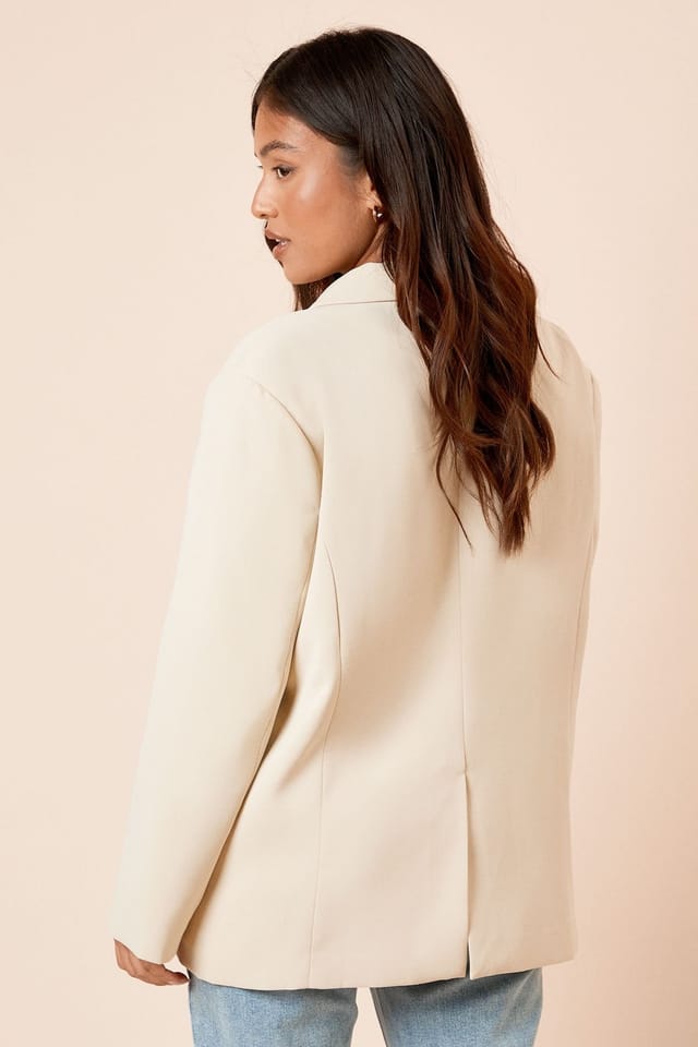 Dorothy Perkins Dorothy Perkins Women's Petite Oversized Double Breasted Blazer in Butter - 3