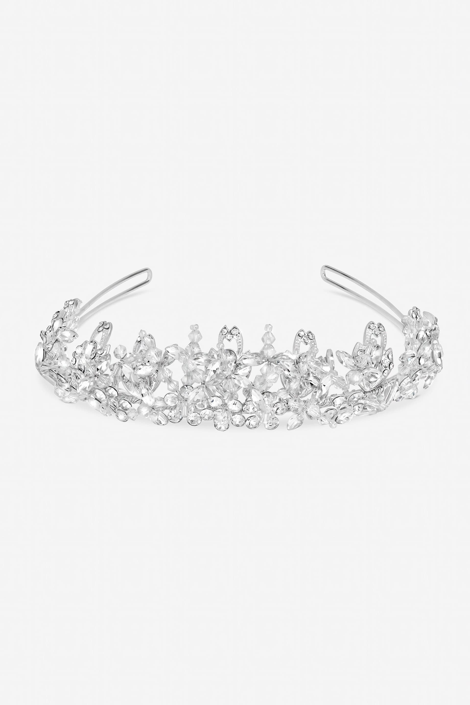 Jon Richard Jon Richard Women's Sophia Bead & Crystal Statement Tiara - Gift Pouch in Silver