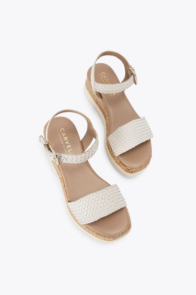 Carvela Carvela Women's 'Serenita Weave Sandal' Leather Sandals in Cream - 2