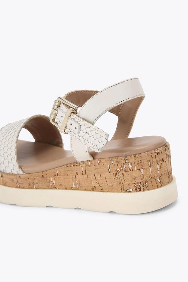 Carvela Carvela Women's 'Serenita Weave Sandal' Leather Sandals in Cream - 3