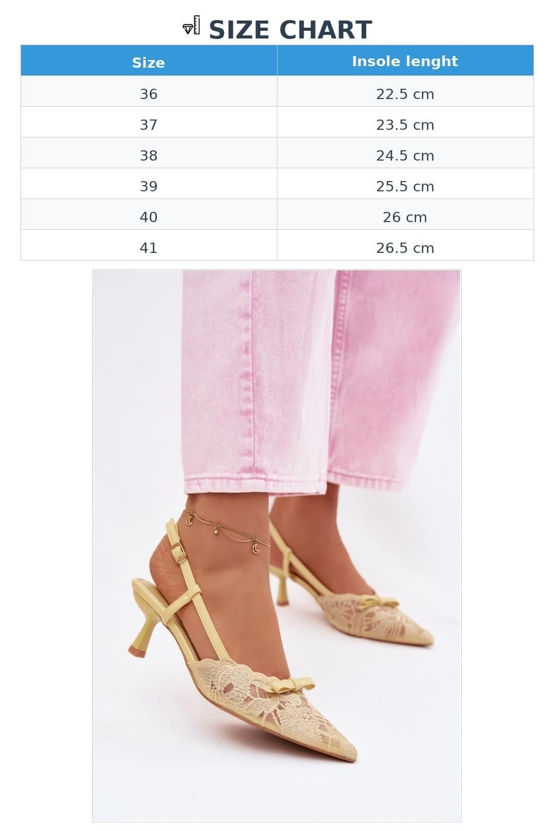 Love Lace Love Lace Women's Lace Bow Low Heel Sandals for Wedding Special Ceremonies in Yellow - 4
