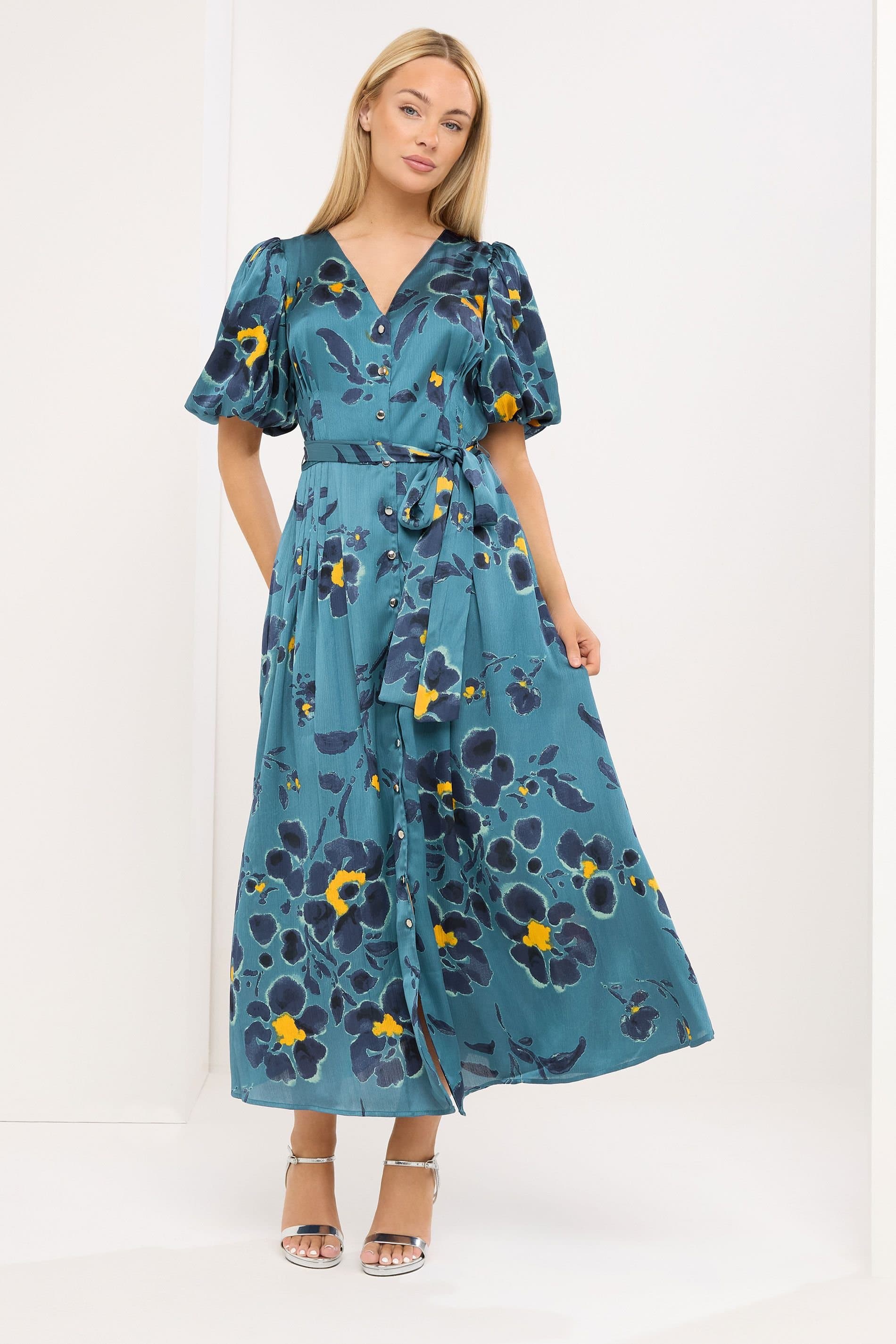 Star By Julien Macdonald Star by Julien Macdonald Women's Floral Shirt Dress in Turquoise