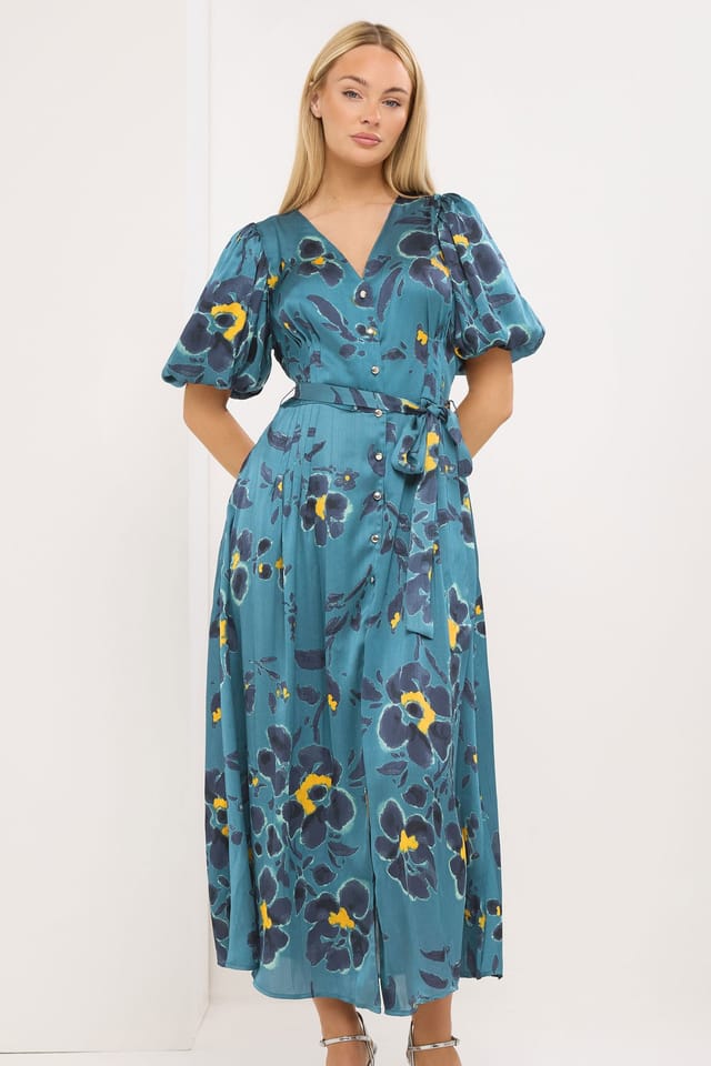 Star By Julien Macdonald Star by Julien Macdonald Women's Floral Shirt Dress in Turquoise - 3