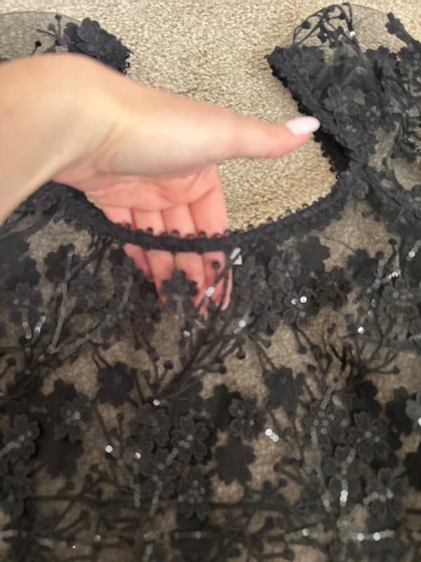 Topshop Topshop black embellished sequin crop top