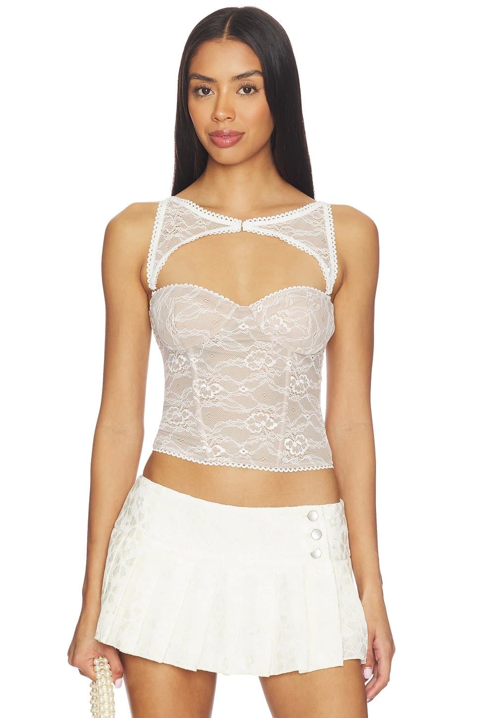 revolve Revolve White Lace Bustier