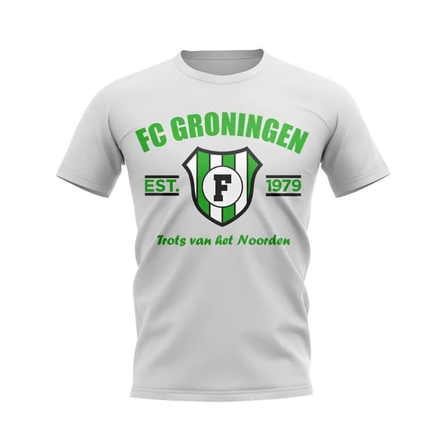 Groningen Groningen Men's Mens FC Established Football T-Shirt in White - 2