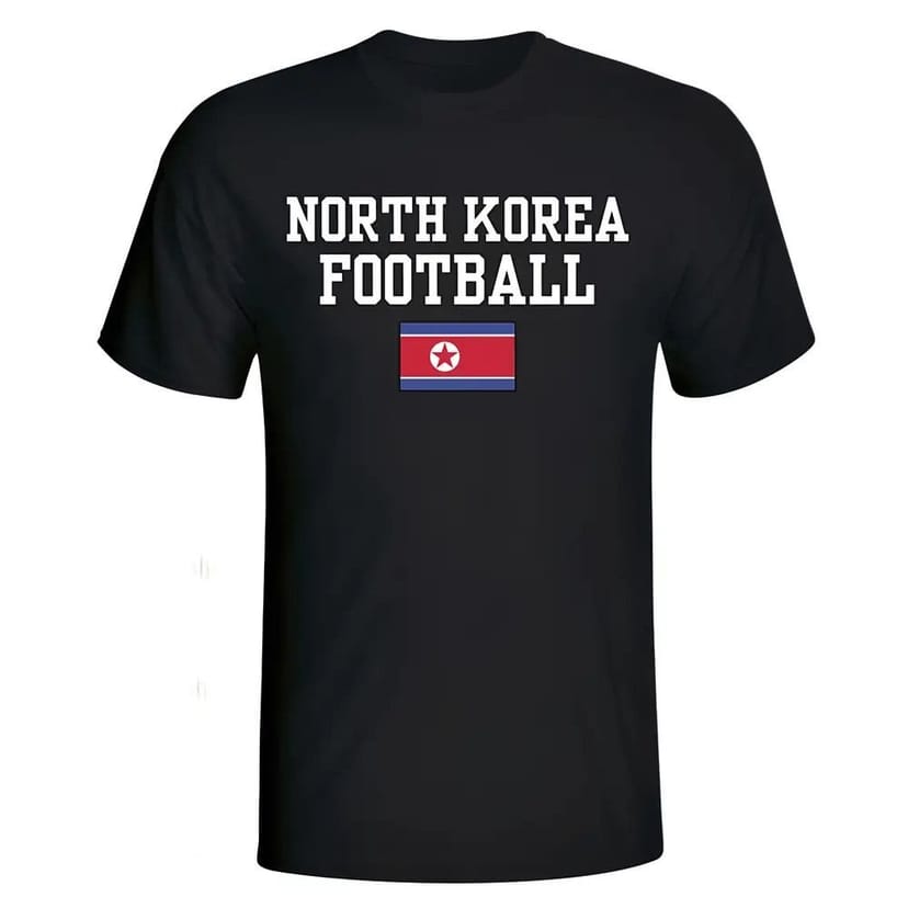 North Korea North Korea Men's Football T‑Shirt in Black - 1