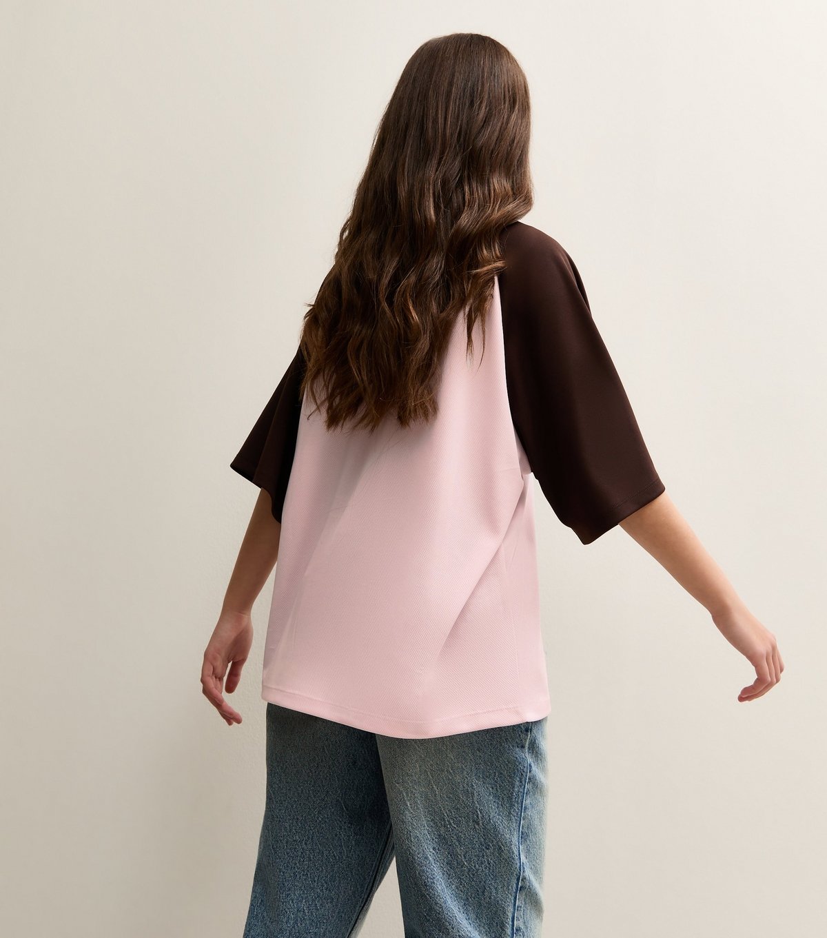 New Look Girls' Pink Boston Star Print Longline Football Top New Look - 4