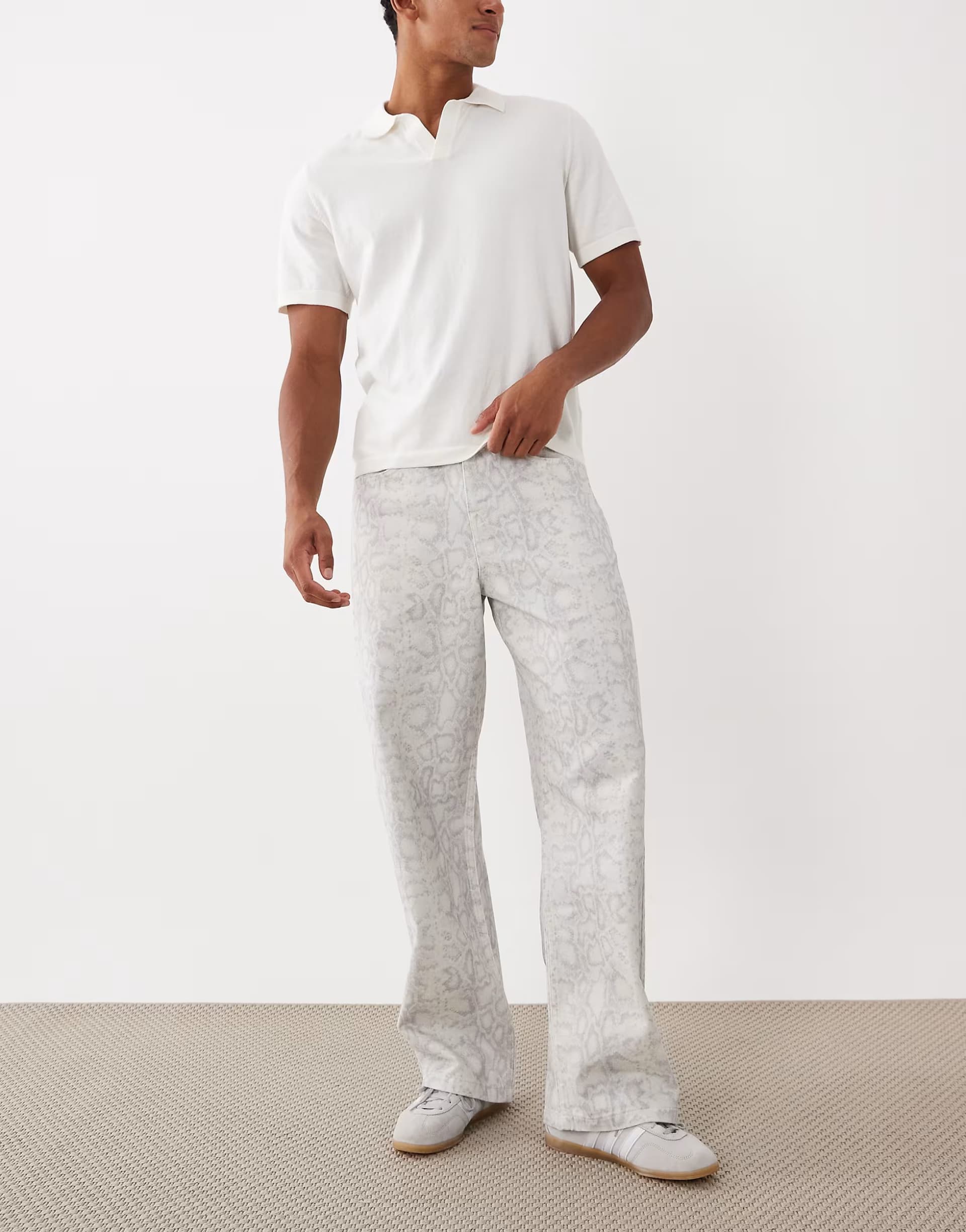 ASOS ASOS DESIGN baggy trouser in crocodile print